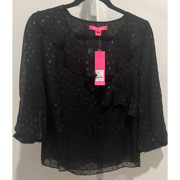 Lilly Pulitzer Tops Nwt Lilly Pulitzer Olenna Silk Top Moroccan Metallic - Picture 1 of 2